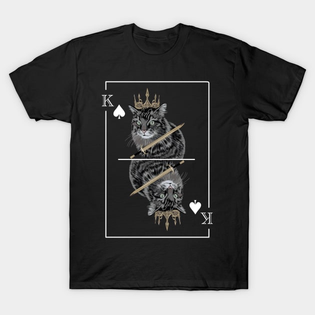 Cat Spades King Playing Card Cat Daddy Cat Mom Funny Cat T-Shirt by GraphicsLab